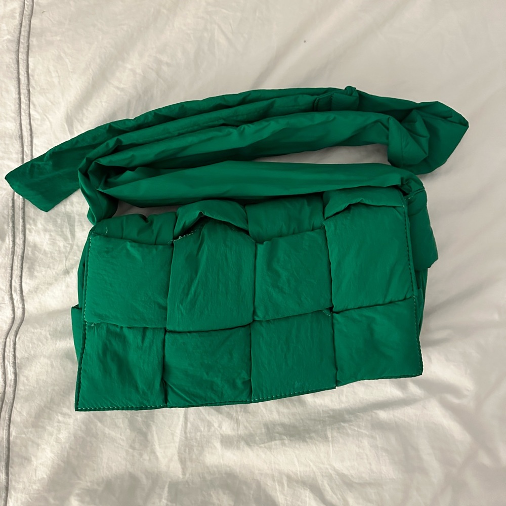Green nylon padded cassette bag